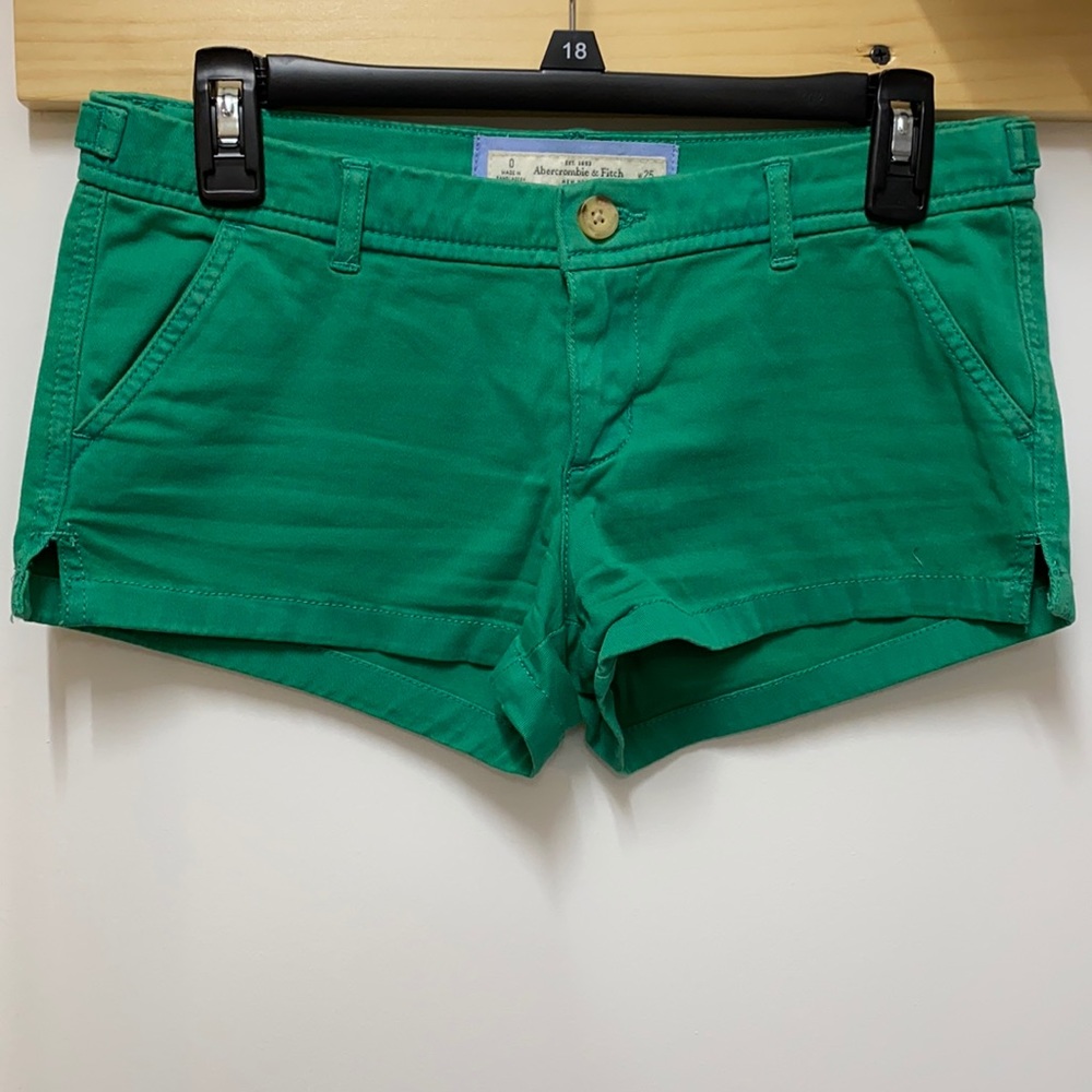 Green Jean shorts